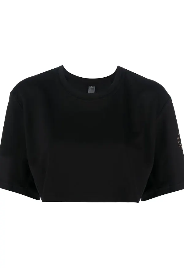 adidas by Stella McCartney kort t-shirt med logotyp - Svart