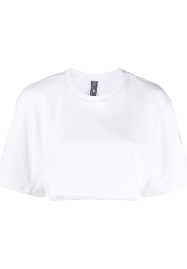 adidas by Stella McCartney kort t-shirt med logotyp - Vit