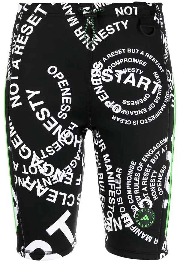 adidas by Stella McCartney mönstrade cykelbyxor - Svart