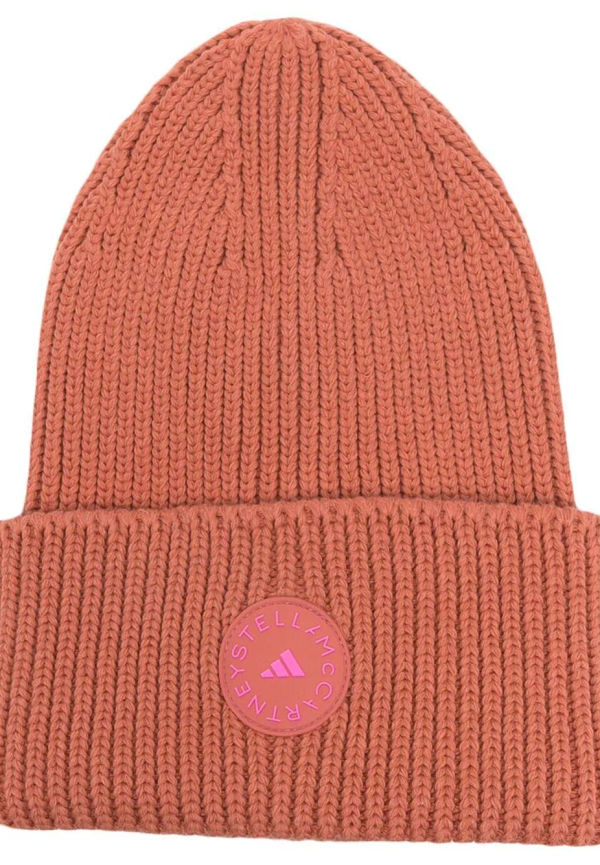 adidas by Stella McCartney ribbad mössa med logotyp - Orange