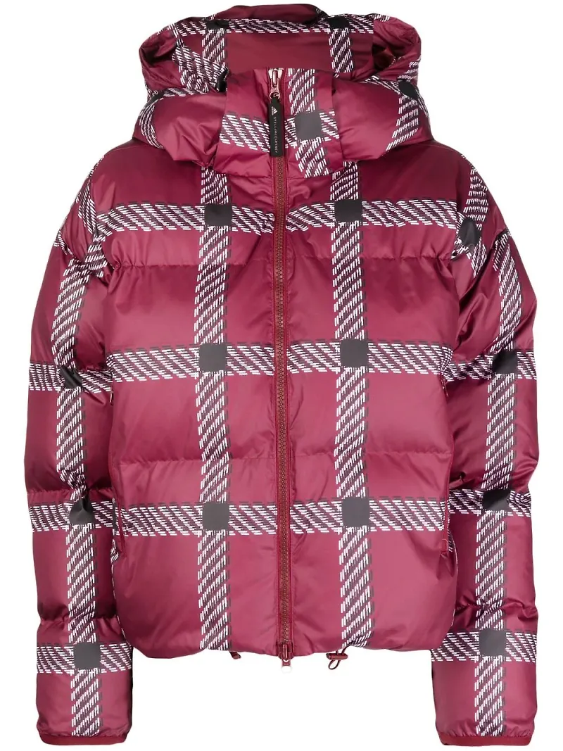 adidas by Stella McCartney rutig puffjacka - Röd