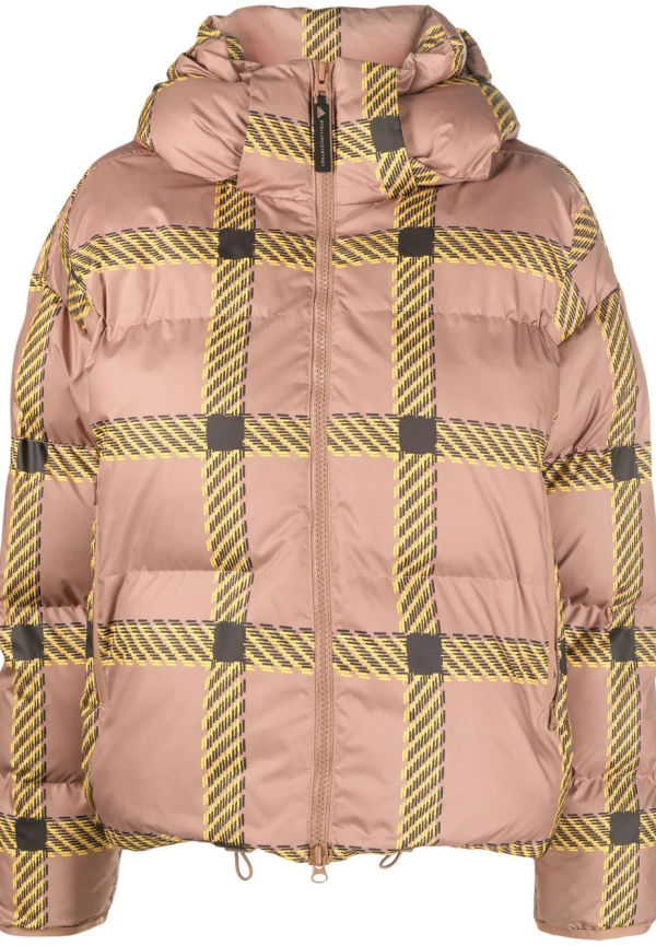 adidas by Stella McCartney rutmönstrad vadderad jacka - Brun
