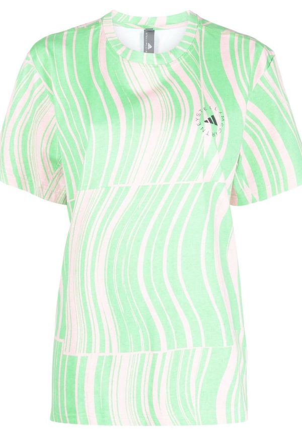 adidas by Stella McCartney t-shirt med abstrakt tryck - Grön