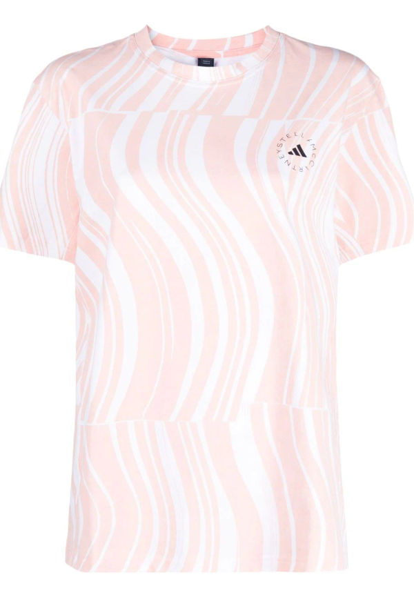 adidas by Stella McCartney t-shirt med abstrakt tryck - Vit