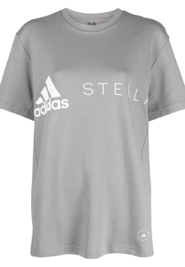 adidas by Stella McCartney t-shirt med logotyp - Grå