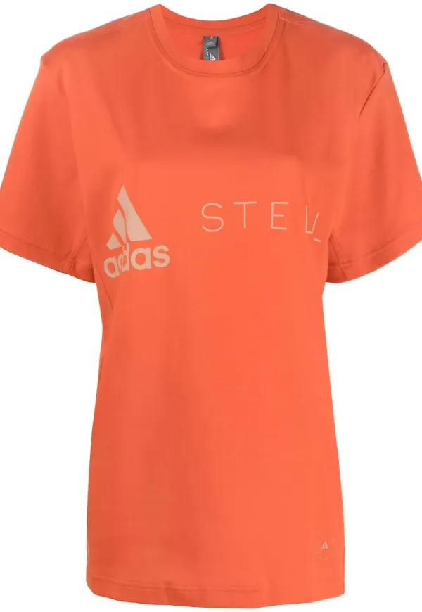 adidas by Stella McCartney t-shirt med logotyp - Orange