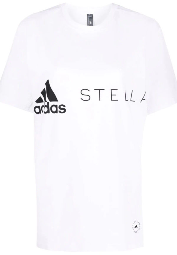 adidas by Stella McCartney t-shirt med logotyp - Vit