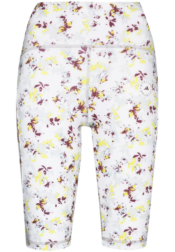 adidas by Stella McCartney TruePurpose blommiga cykelbyxor - Vit