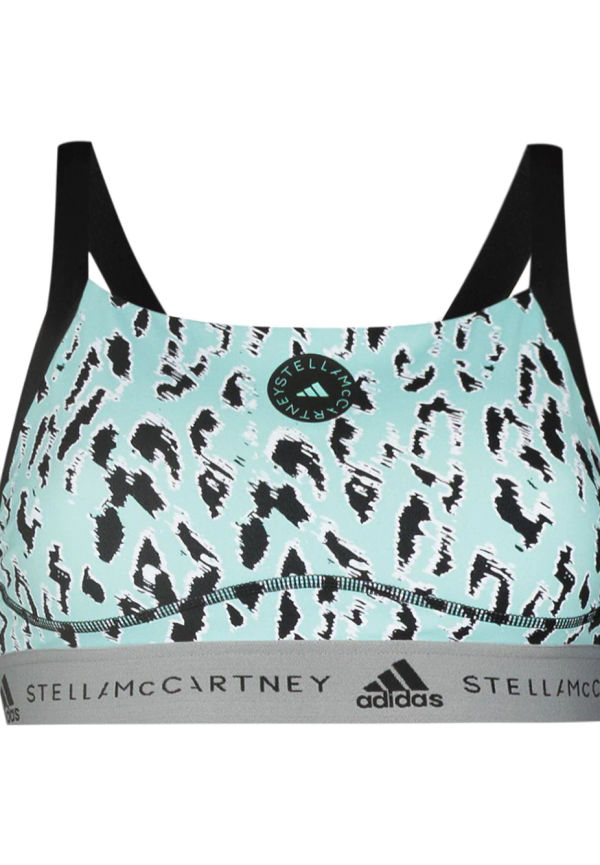 adidas by Stella McCartney TruePurpose leopardmönstrad sport-BH - Blå