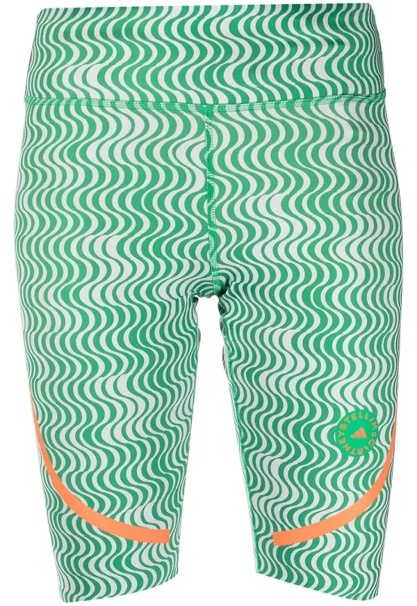 adidas by Stella McCartney TruePurpose mönstrade cykelbyxor - Grön
