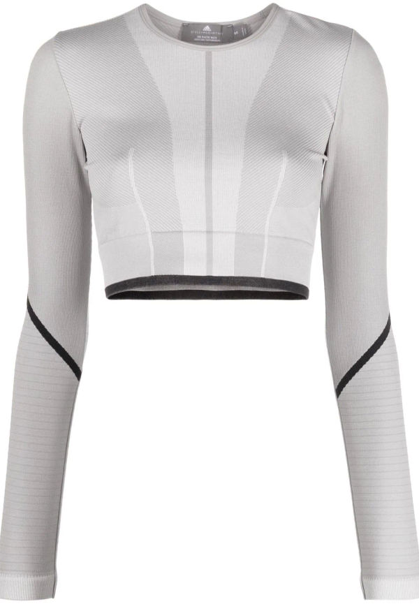 adidas by Stella McCartney TrueStrength långärmad croptop - Grå
