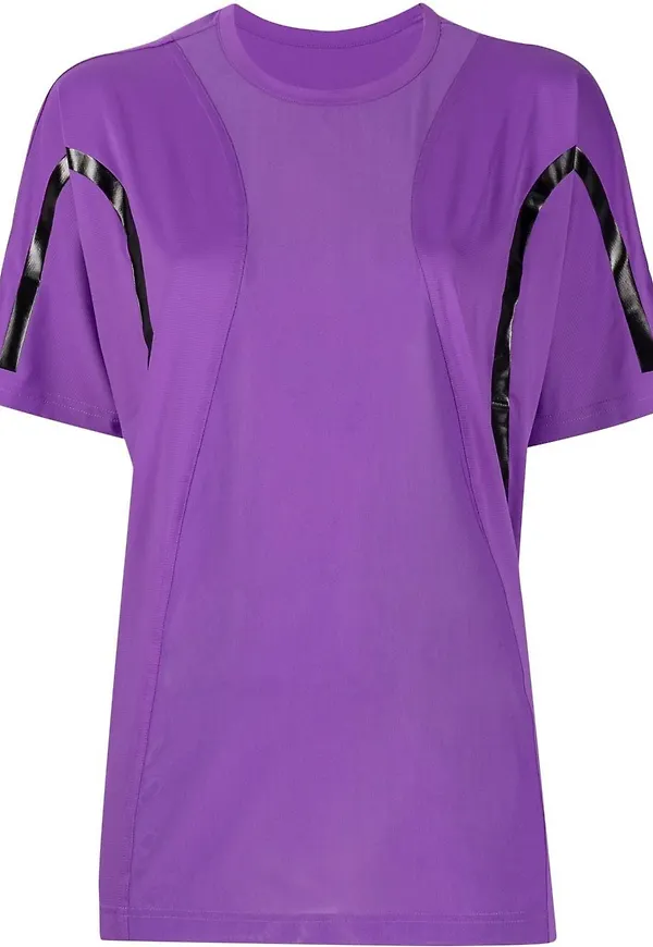 adidas by Stella McCartney v-ringad t-shirt med randdetalj - Lila