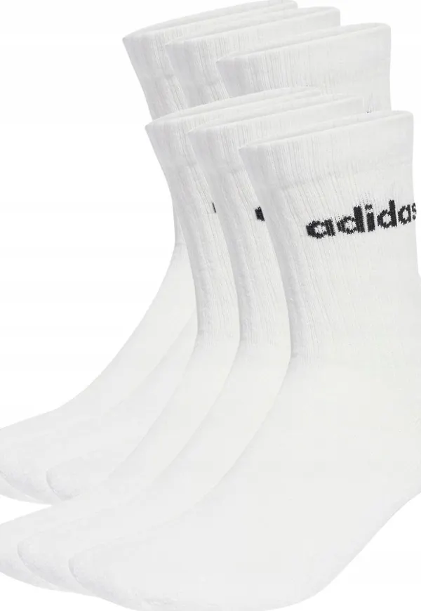 Adidas Cushioned Linear Crew 6p White/black