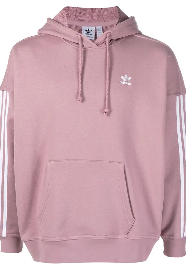 adidas hoodie med broderad logotyp - Rosa