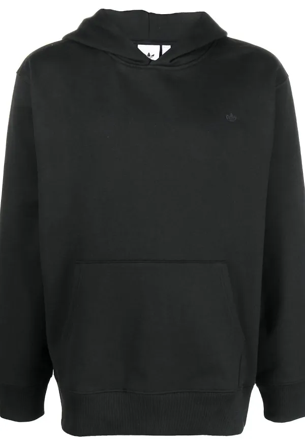 adidas hoodie med broderad logotyp - Svart