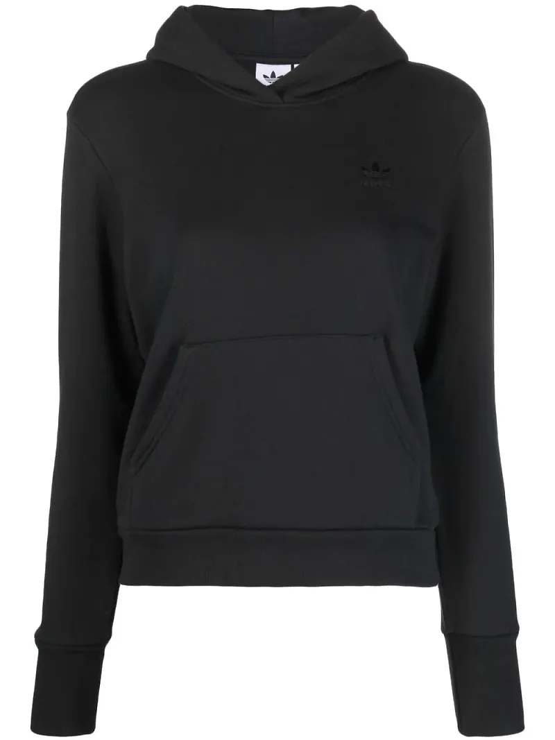 adidas hoodie med broderad logotyp - Svart