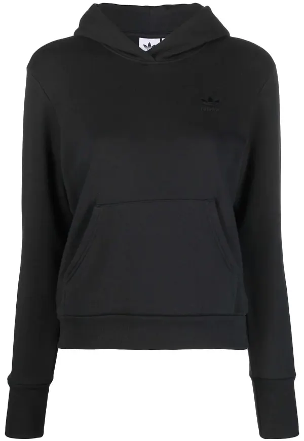 adidas hoodie med broderad logotyp - Svart