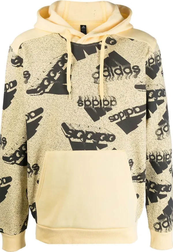 adidas hoodie med logotyp - Gul