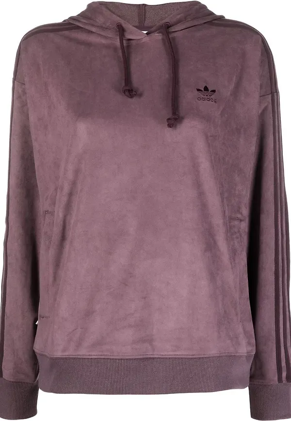 adidas hoodie med sidorand - Röd