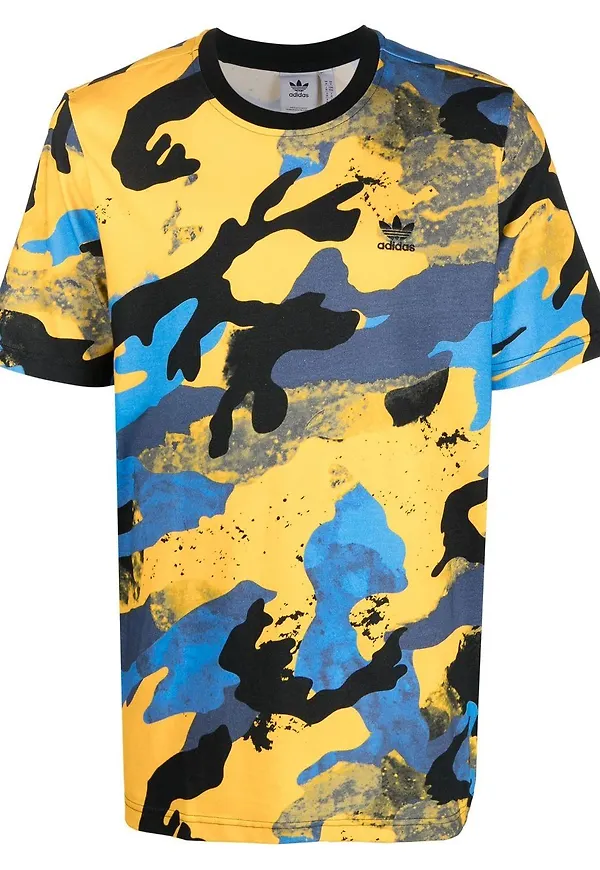 adidas kamouflagemönstrad t-shirt - Gul