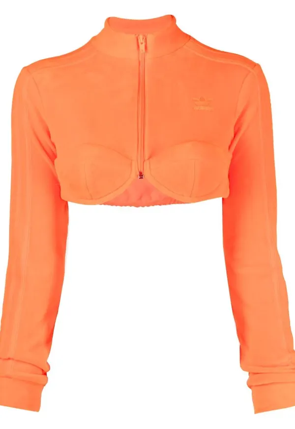 adidas kort jacka med brodyr - Orange