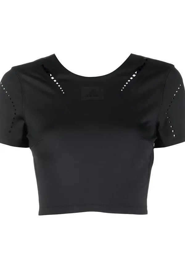 adidas kort t-shirt med logotyp - Svart