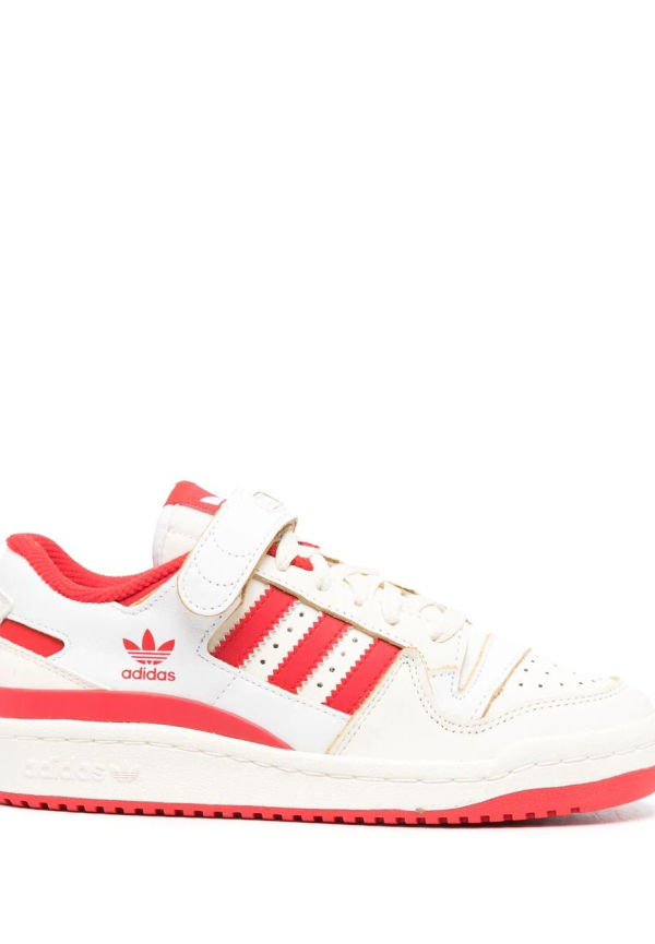 adidas lädersneakers med sidorand - Vit