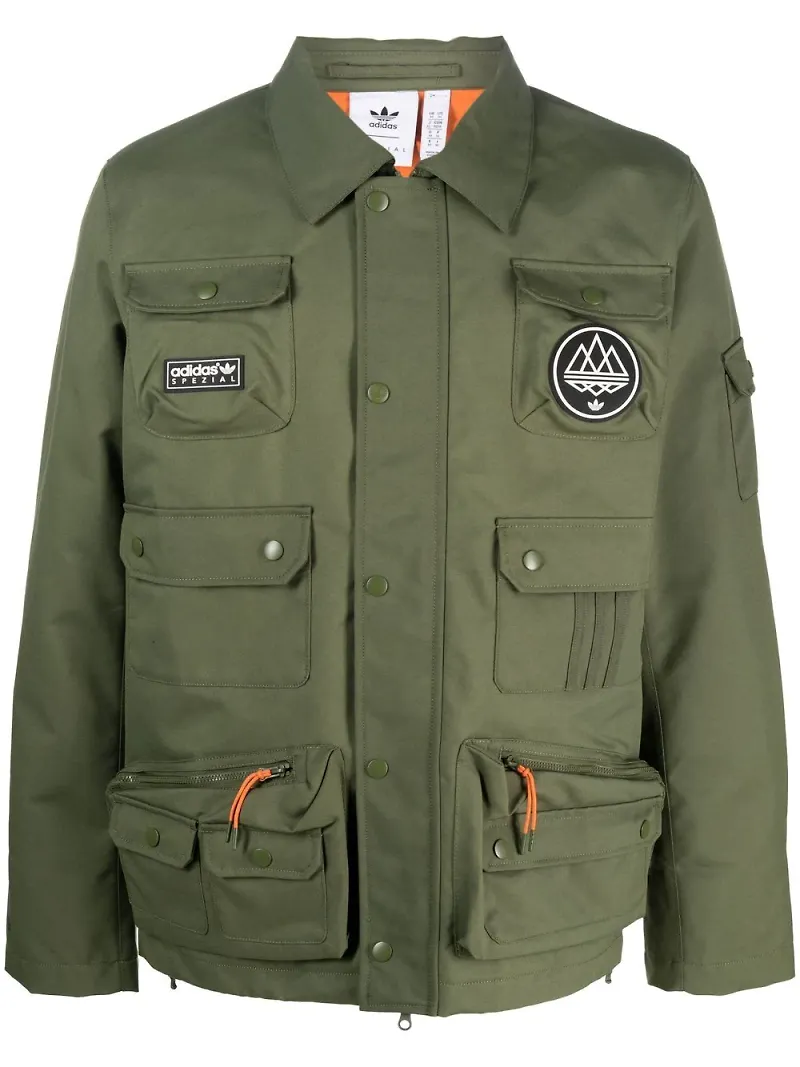 adidas militärjacka med logotypmärke - Grön