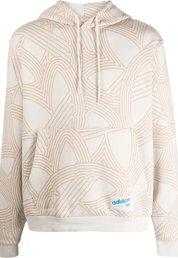 adidas Original Athletic Club hoodie med geometriskt mönster - Neutral