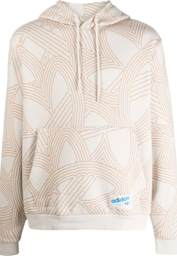 adidas Original Athletic Club hoodie med geometriskt mönster - Neutral
