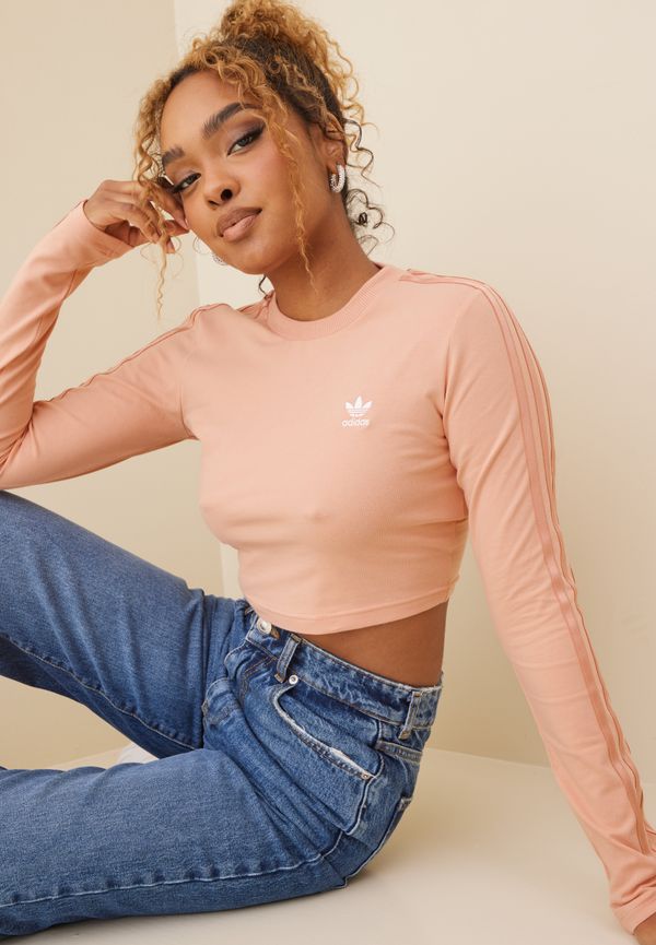 Adidas Originals - Långärmade toppar - Orange - Crop Ls Tee - Toppar - Women's tops