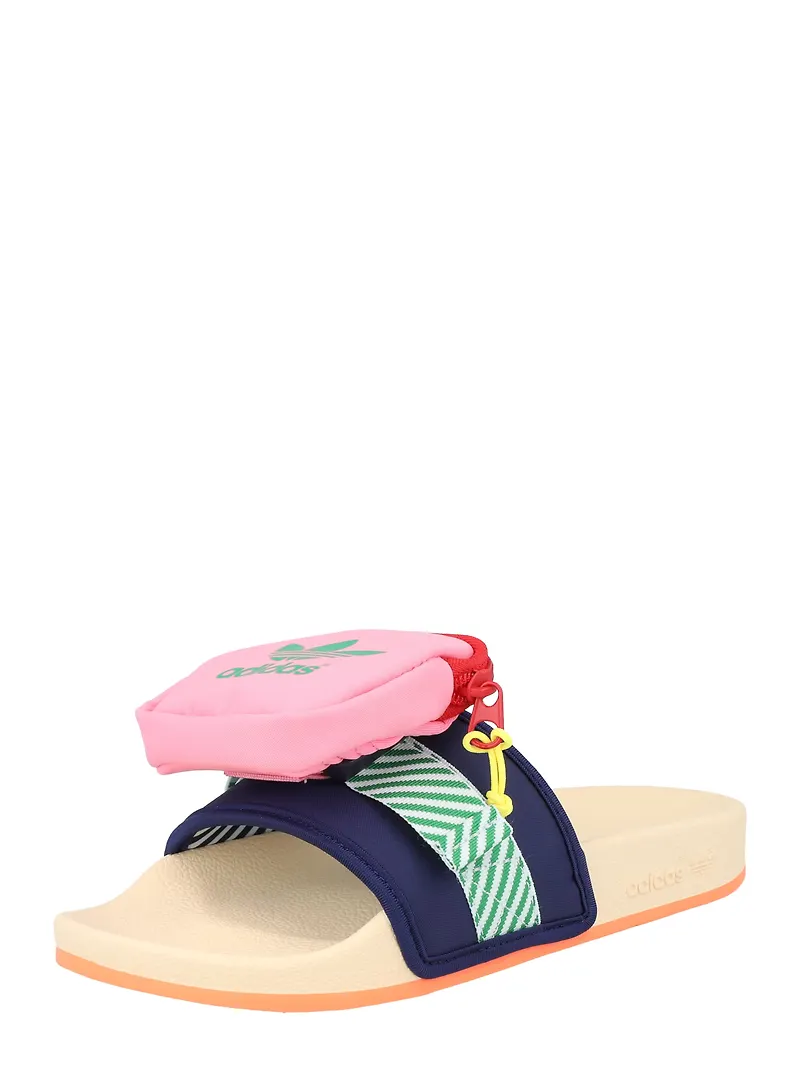ADIDAS ORIGINALS Pantolette 'Adilette' marinblå / grön / rosa / vit