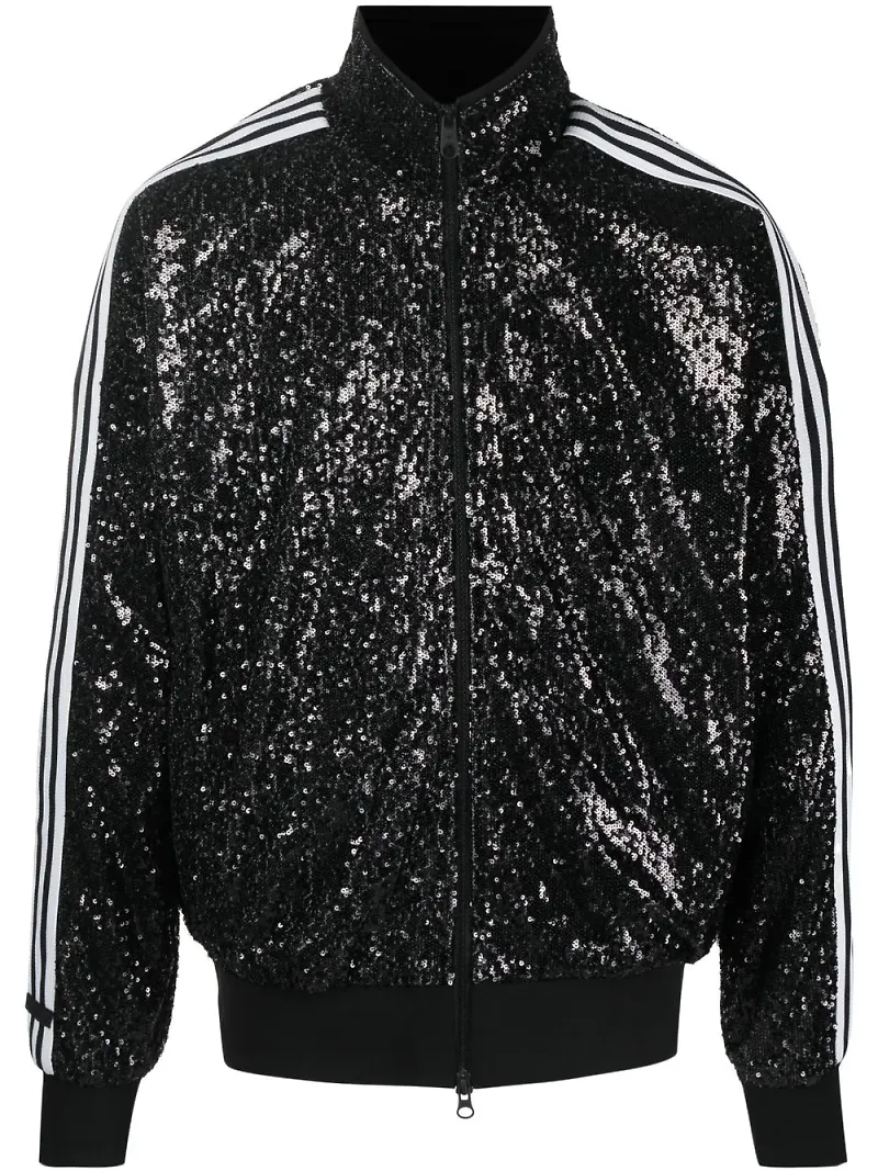 adidas paljettjacka med hög krage - Svart