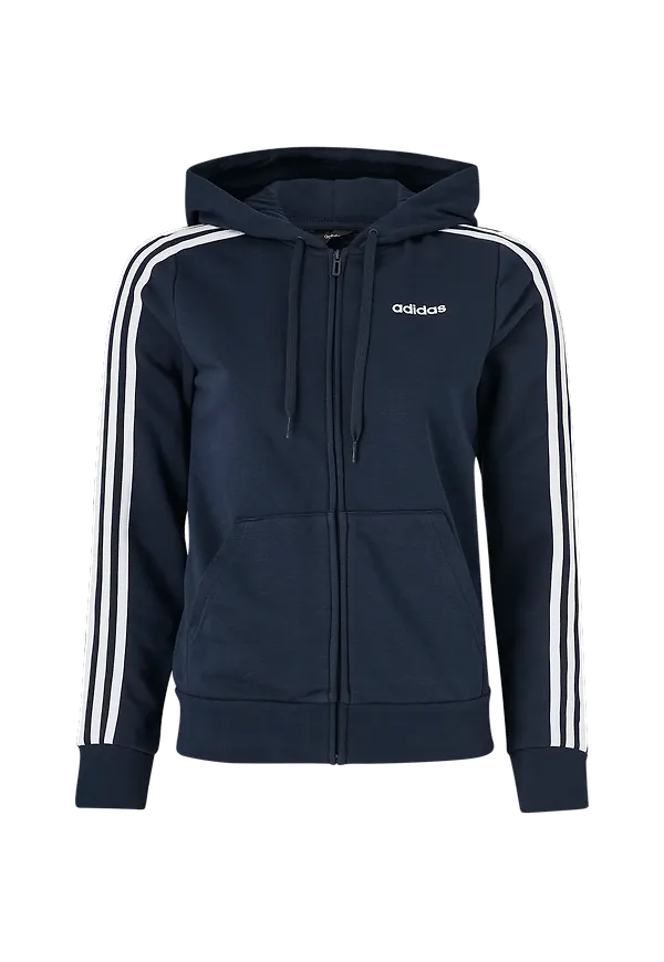 adidas Sport Performance - Huvtröja Essentials 3-stripes Full-zip Hoodie - Blå