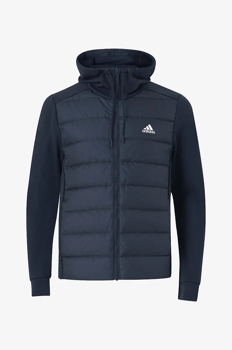 adidas Sport Performance - Jacka Essentials Hybrid Down Hooded - Blå
