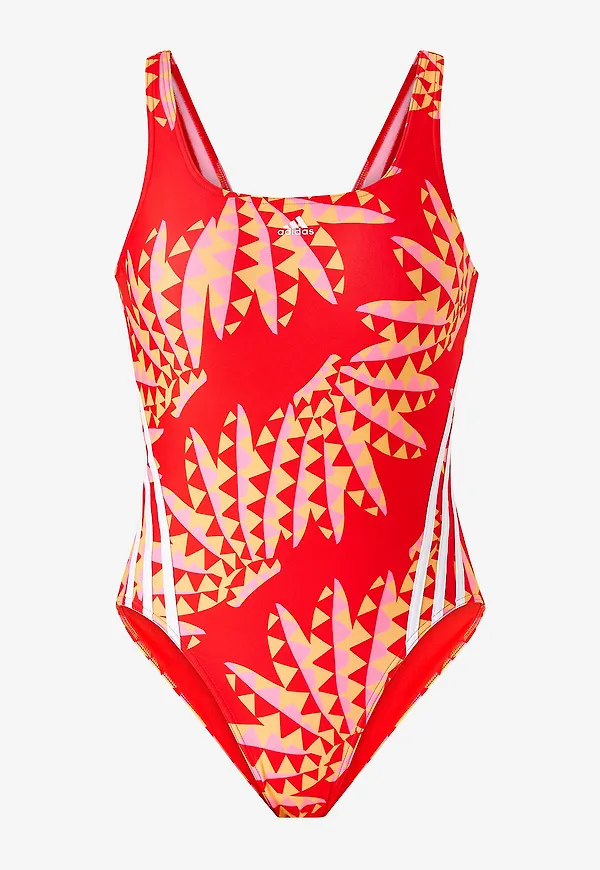 adidas Sport Performance - Baddräkt Farm Rio 3-stripes Swimsuit - Röd