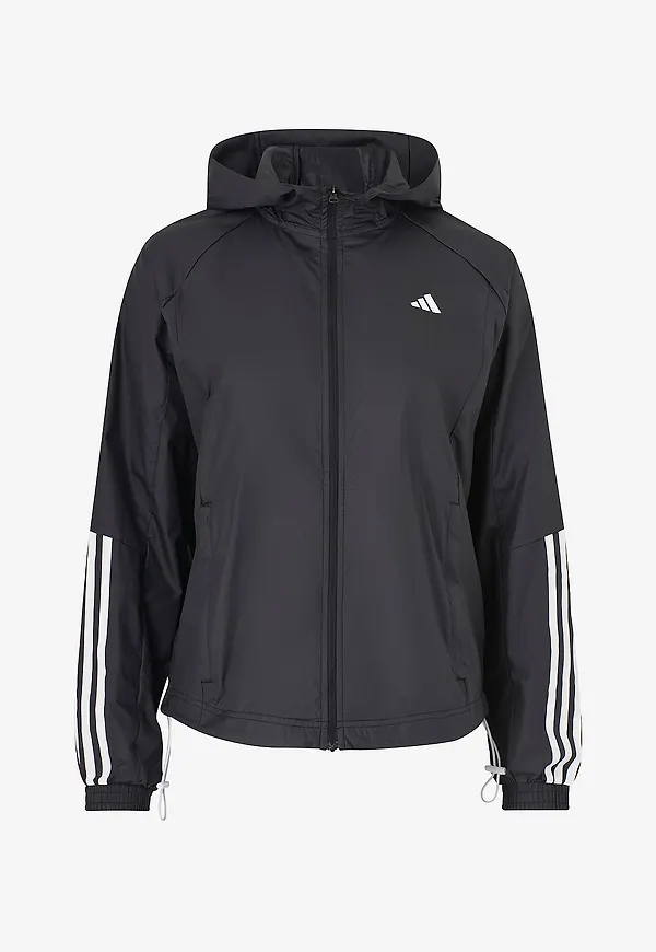 Svart sportjacka 2026 med huva från adidas Sport Performance