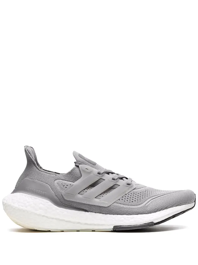 adidas stickade sneakers i stretch - Grå