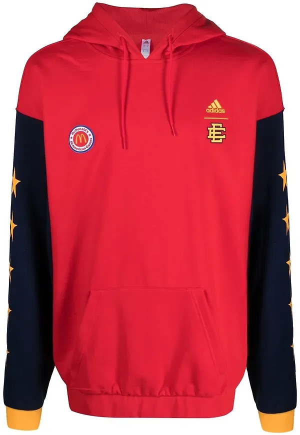 adidas stjärnmönstrad hoodie med färg - Röd