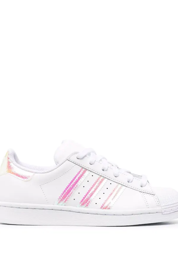 adidas Superstar låga lädersneakers - Vit