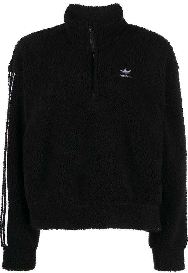 adidas sweatshirt med halv dragkedja - Svart