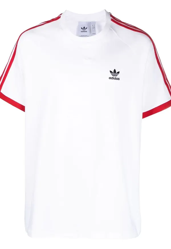 adidas t-shirt med tre ränder - Vit