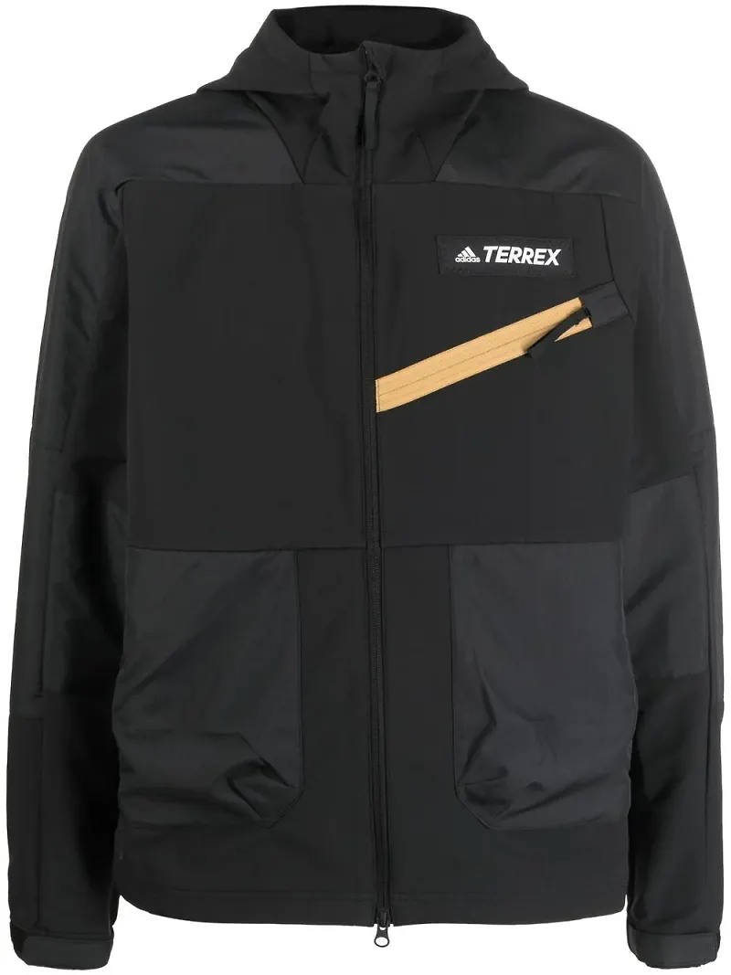 adidas Terrex jacka med logotyp och huva - Svart