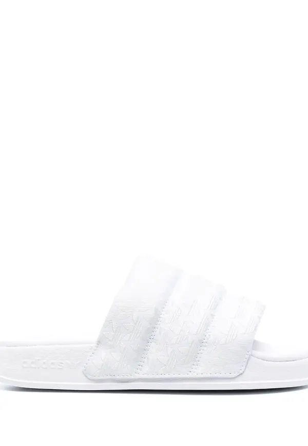 adidas tofflor i jacquard med logotyp - Vit