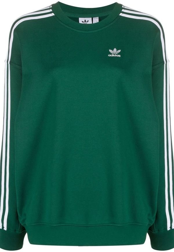 adidas trefoil sweatshirt med logotypdetalj - Grön