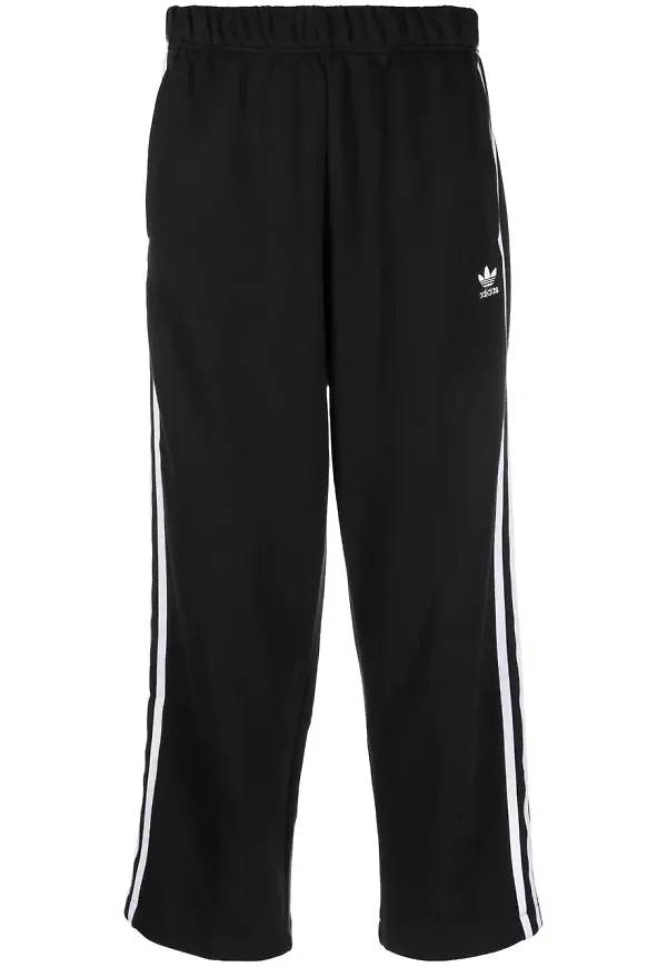adidas trekvartsbyxor med sidorand - Svart