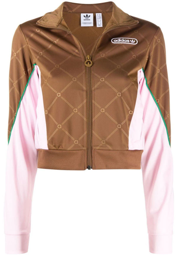 adidas träningsjacka med monogram - Brun