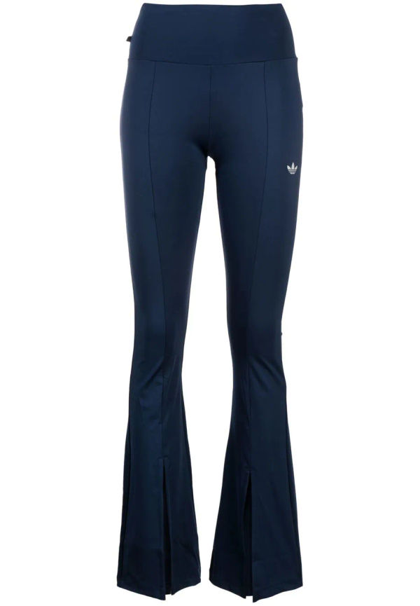 adidas utsvängda byxor i stretch - Blå