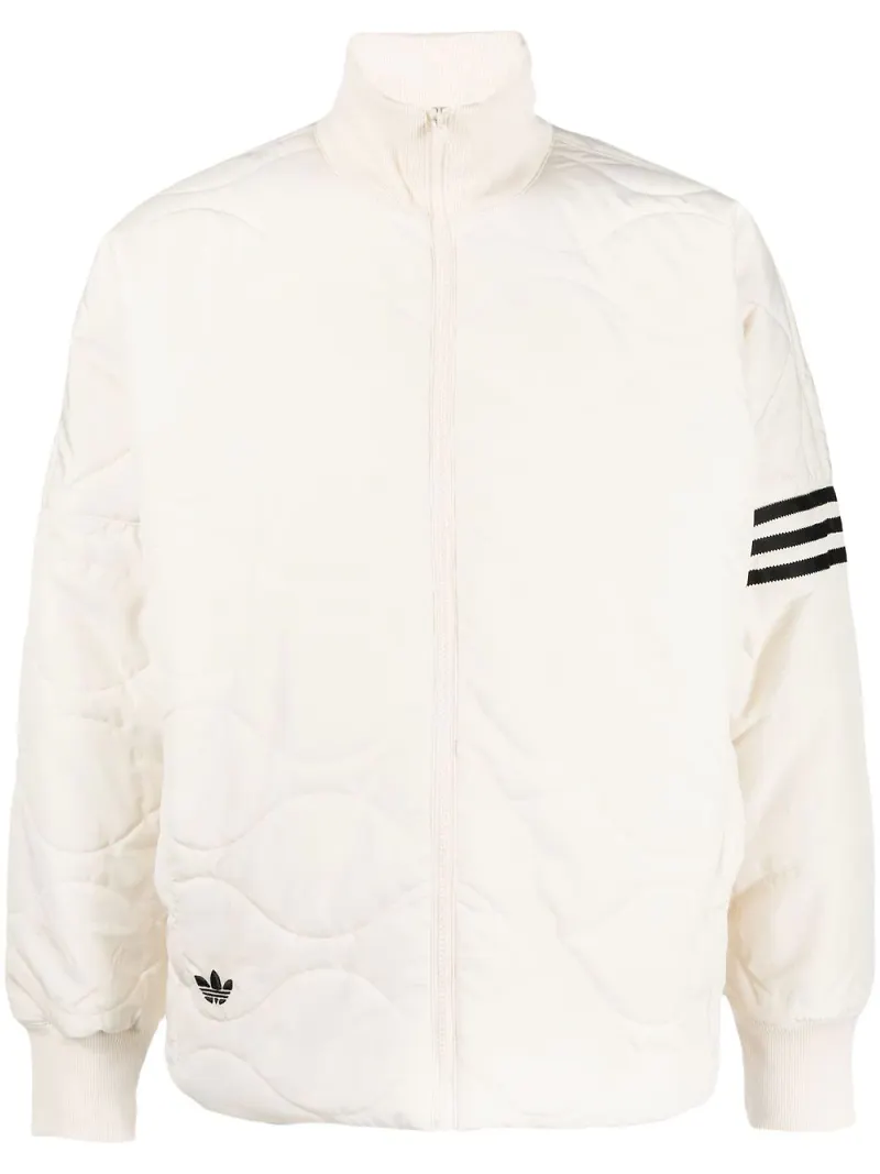 adidas vadderad jacka med ikonisk rand - Neutral