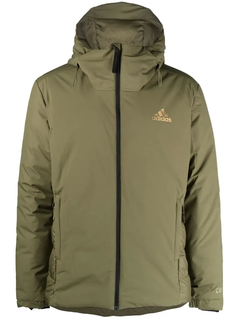 adidas vadderad jacka med logotyp - Grön